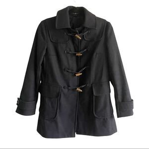 GAP Wool Paddington Toggle Winter Coat Hood Navy Blue XS